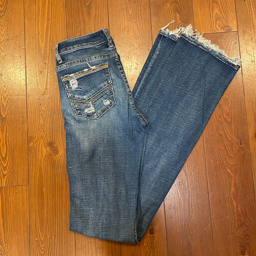 Bke stella mid rise slim fit boot cut jeans